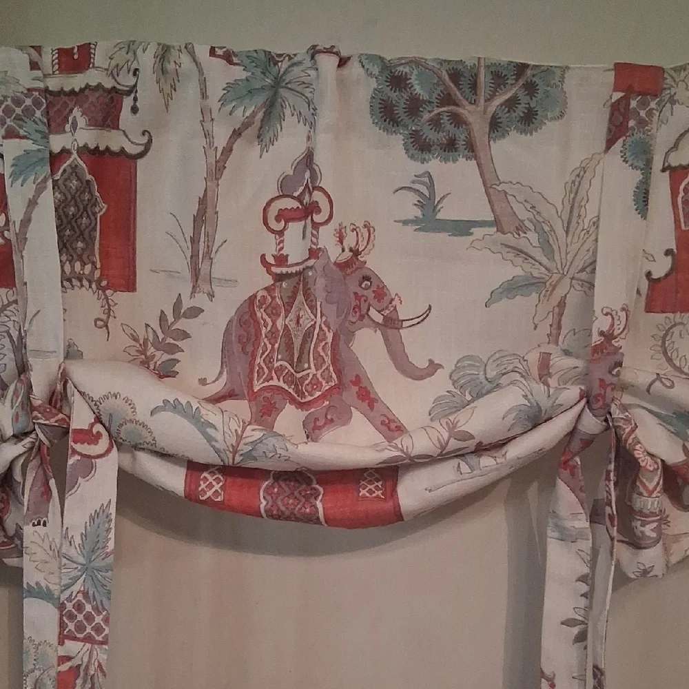 Decorative Elephant Print Curtain Pair